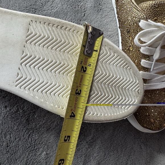 Betsey Johnson Gold Rhinestone Sidny Sneakers Women's 9.5 Bling Dopamine Glam - Picture 10 of 10